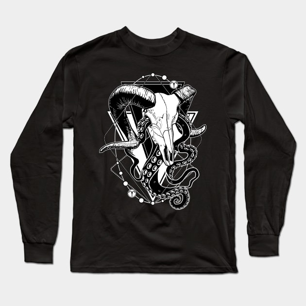 ZODIAC: Dead Aries & Tentacles Long Sleeve T-Shirt by Von Kowen